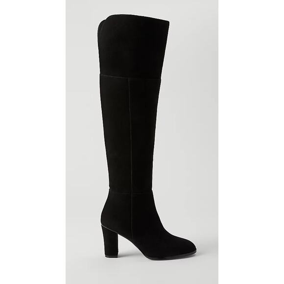 NWOB Ann Taylor Over the Knee Black Suede Boot Size 9.5 - Picture 1 of 7